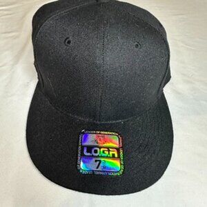 New Leader of Generation LOGA Solid Plain Black Fitted Cap Size 7 3/8